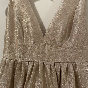 Jill Stuart Gold Lurex Gown w/ Pockets